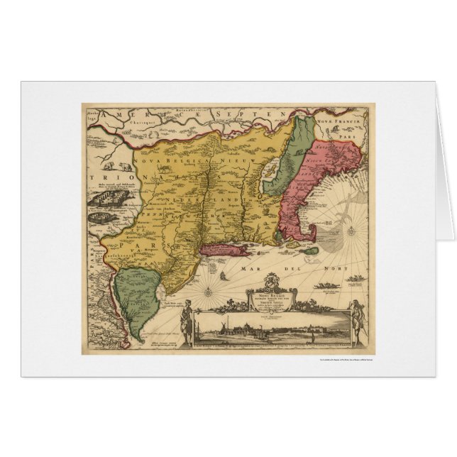 Mapa regional de Nueva Inglaterra - 1685 (Anverso (Horizontal))