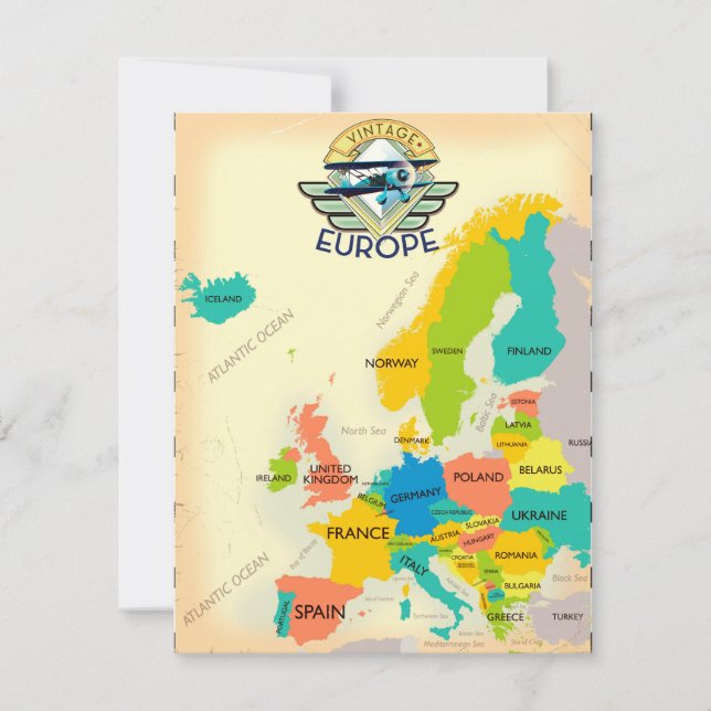 Mapa Retro De Europa. (Anverso)