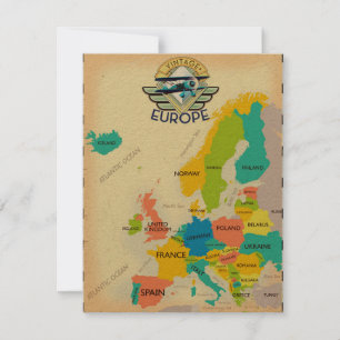 Mapa Retro De Europa.