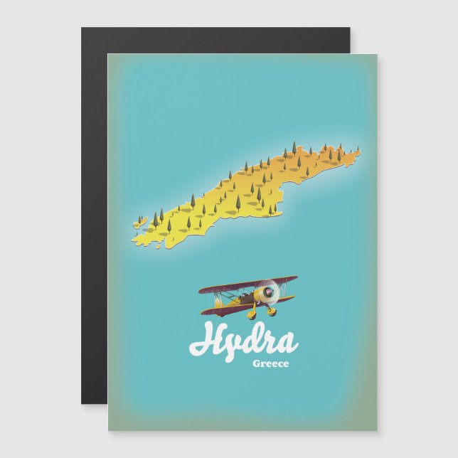 Mapa retro de Hydra Grecia (Anverso/Reverso)