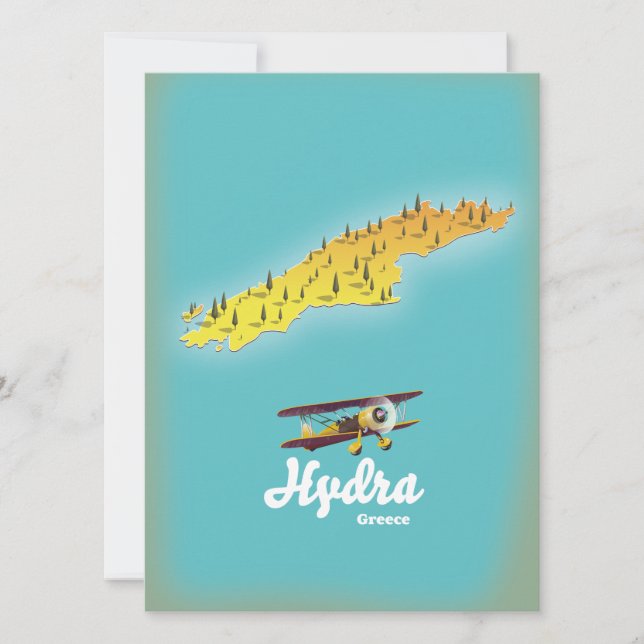Mapa retro de Hydra greece (Anverso)