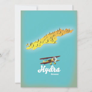 Mapa retro de Hydra greece