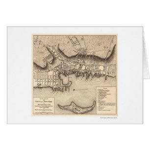Mapa revolucionario de Newport de la guerra - 1777