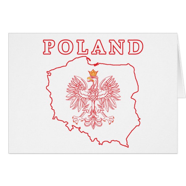Mapa Rojo De Polonia Con Águila (Anverso (Horizontal))