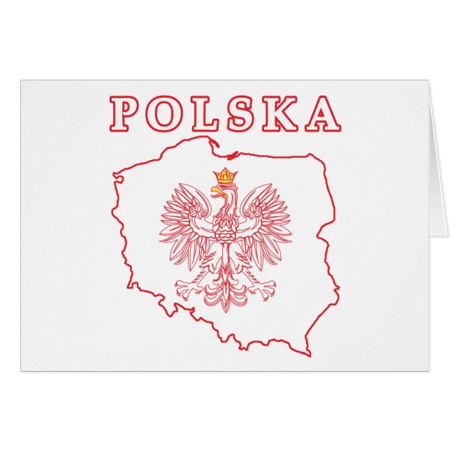 Mapa Rojo De Polska Con Águila (Anverso (Horizontal))