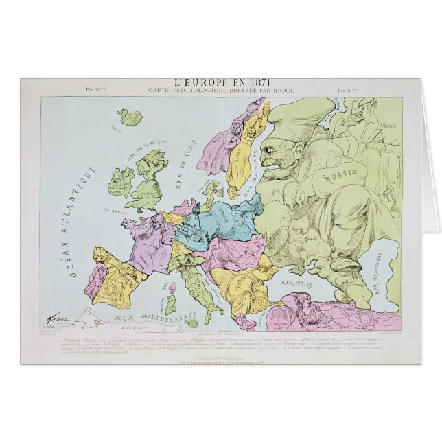 Mapa satírico de Europa el | 1871 (Anverso (Horizontal))