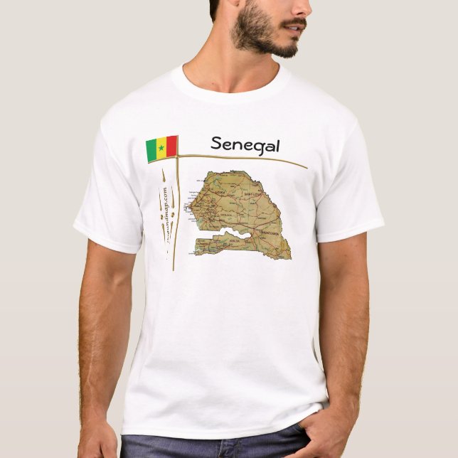 Mapa Senegal + bandera + título camiseta (Anverso)