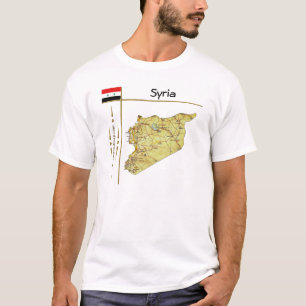 Mapa sirio + bandera + camiseta de título
