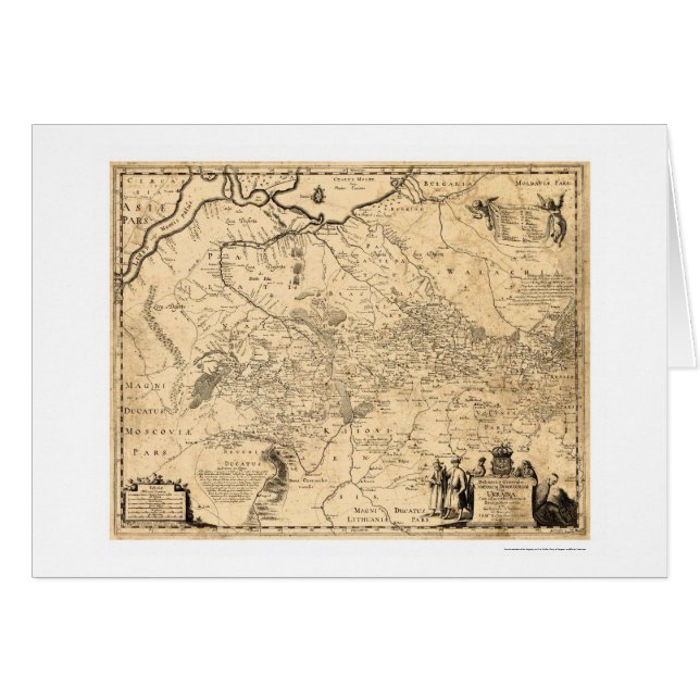Mapa temprano 1648 de Ucrania (Anverso (Horizontal))