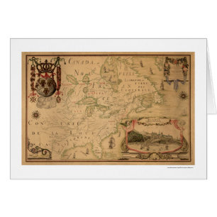 Mapa temprano 1688 de Quebec Canadá