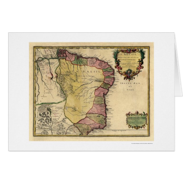 Mapa temprano 1719 del Brasil (Anverso (Horizontal))