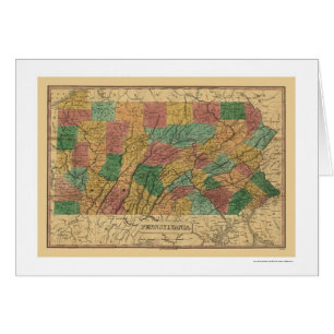Mapa temprano 1829 del ferrocarril de Pennsylvania