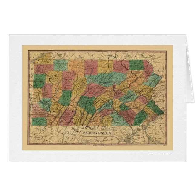 Mapa temprano 1829 del ferrocarril de Pennsylvania (Anverso (Horizontal))