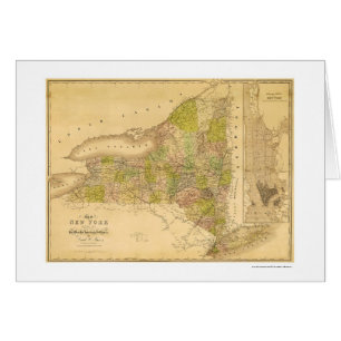 Mapa temprano 1839 del Estado de Nuevo York