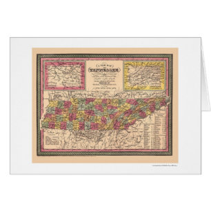 Mapa temprano de Tennessee 1850