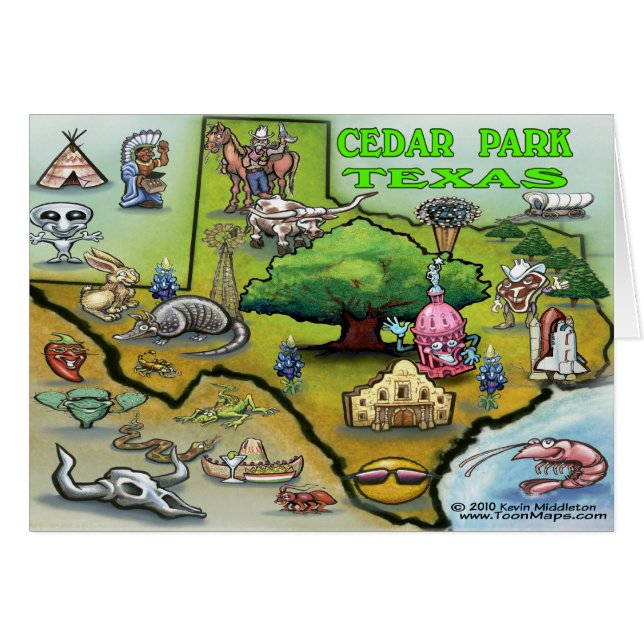 Mapa TEXAS de Cedar Park (Anverso (Horizontal))