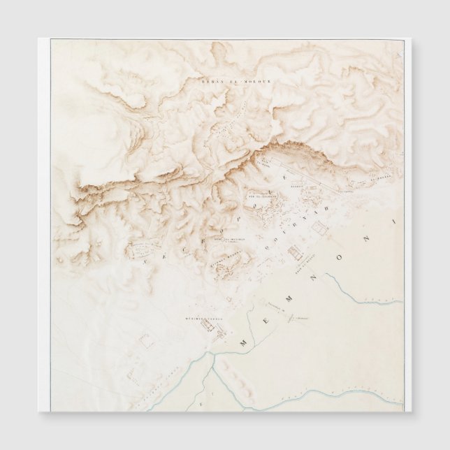 Mapa topográfico de las ruinas del Poster Thebes (Anverso)