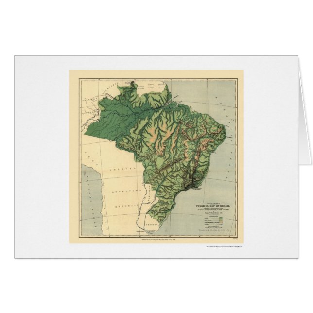 Mapa topográfico del Brasil por los pozos 1886 (Anverso (Horizontal))