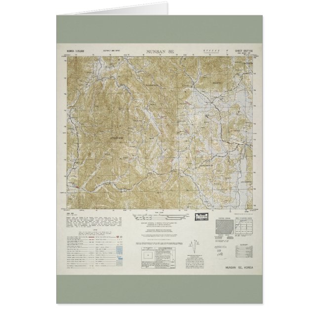 Mapa topográfico del norte y sur Corea (1952) (Frente)