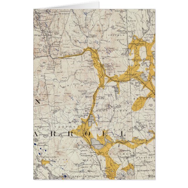Mapa topográfico y glacial de New Hampshire 2 (Frente)