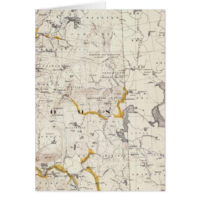 Mapa topográfico y glacial de New Hampshire 3 (Frente)