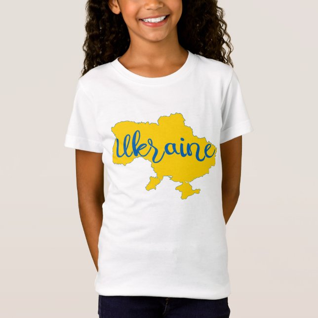 Mapa ucraniano y camiseta con letras (Anverso)