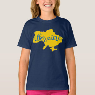 Mapa ucraniano y camiseta con letras