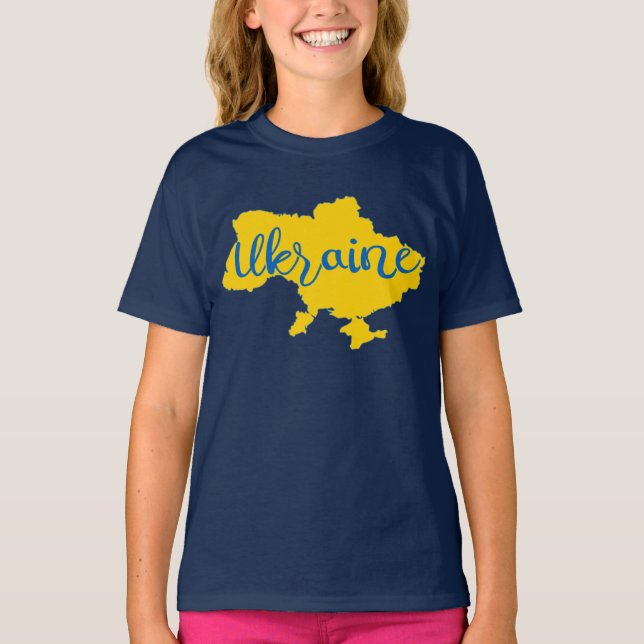 Mapa ucraniano y camiseta con letras (Anverso)
