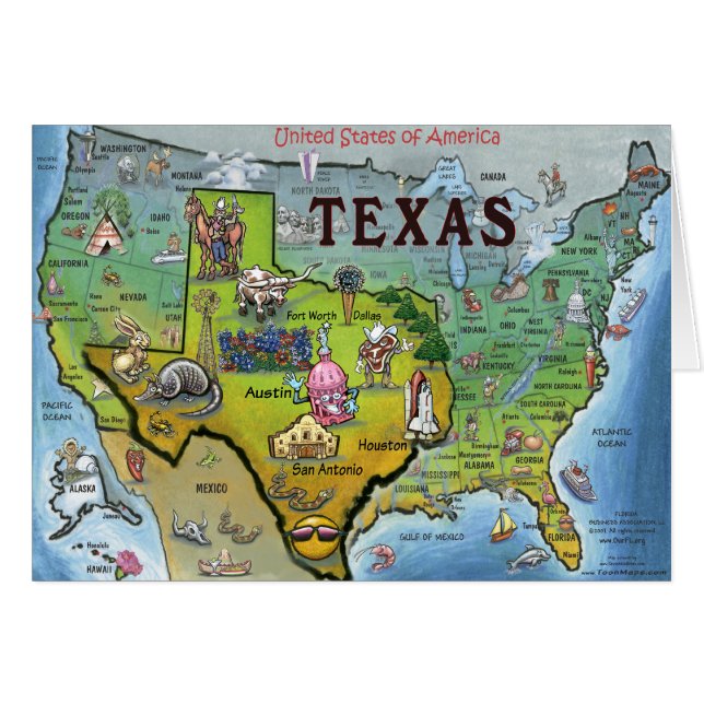 Mapa USA de TX (Anverso (Horizontal))