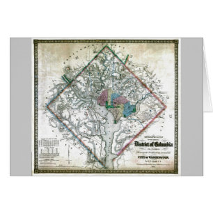 Mapa viejo 1862 del distrito de Columbia de
