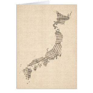Mapa viejo de la partitura de Japón