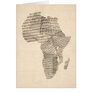 Mapa viejo de la partitura del mapa de África