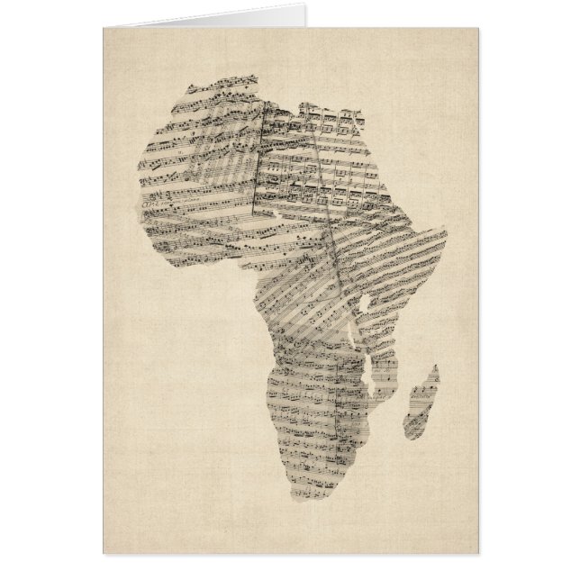 Mapa viejo de la partitura del mapa de África (Frente)