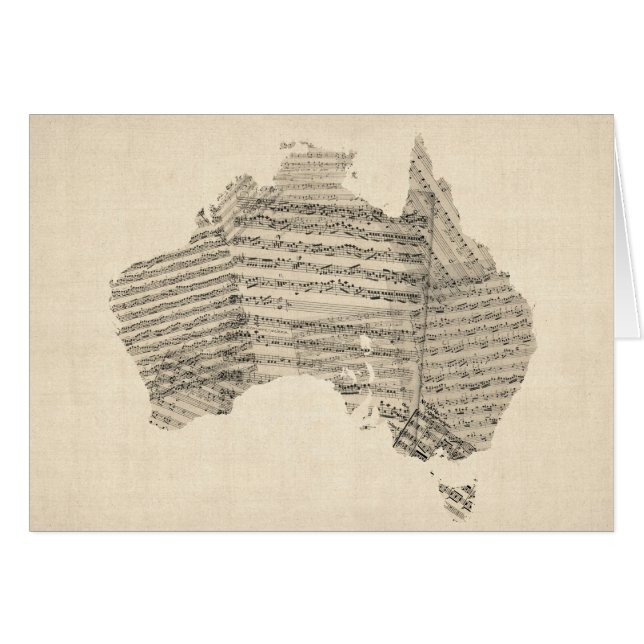 Mapa viejo de la partitura del mapa de Australia (Anverso (Horizontal))