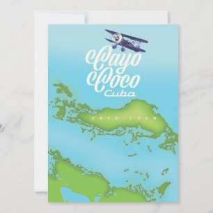 Mapa vintage de Cayo Coco Cuba.
