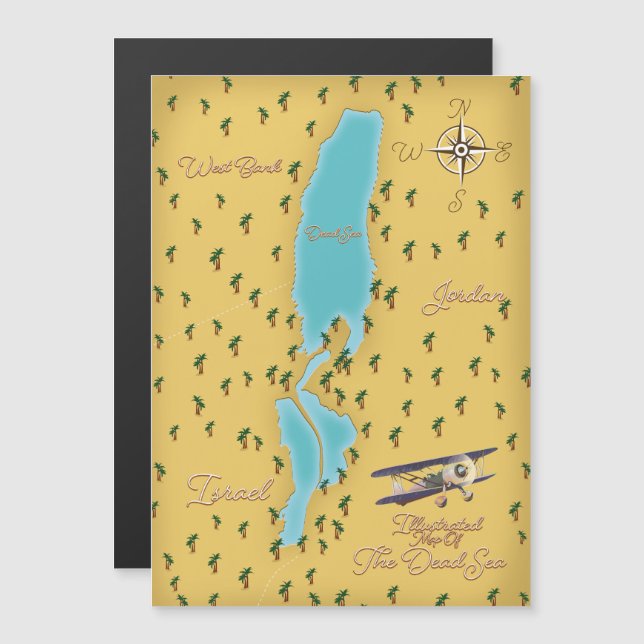 Mapa vintage del Mar Muerto (Anverso/Reverso)