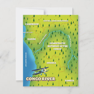 Mapa vintage del río Congo