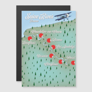 Mapa vintage del río Sena Francia