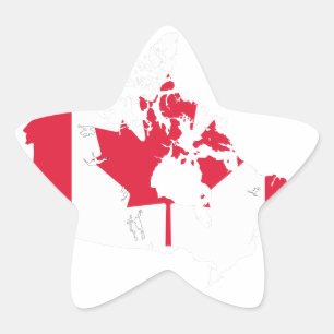 Mapa y bandera de Canadá - pegatina