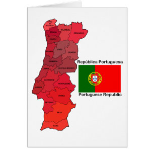 Mapa y bandera de Portugal