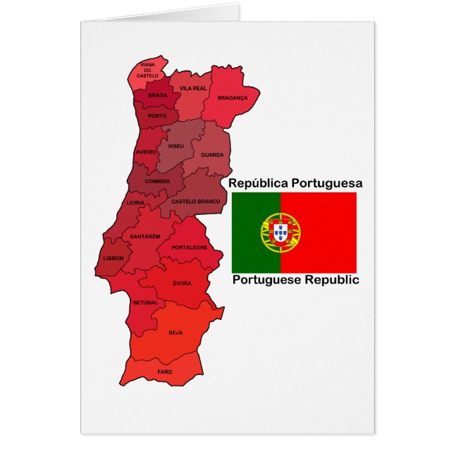 Mapa y bandera de Portugal (Frente)