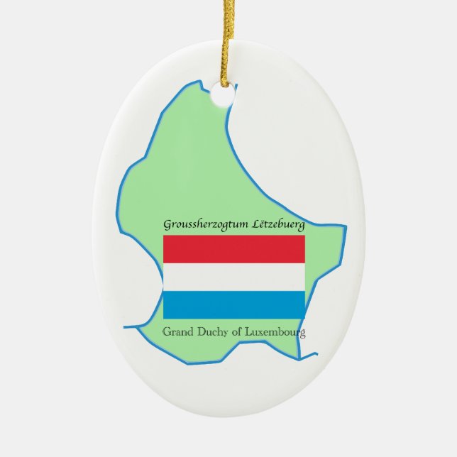 Mapa y bandera del ornamento de Luxemburgo (Frente)