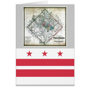 Mapa y bandera del Washington DC