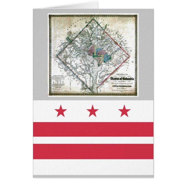Mapa y bandera del Washington DC (Frente)