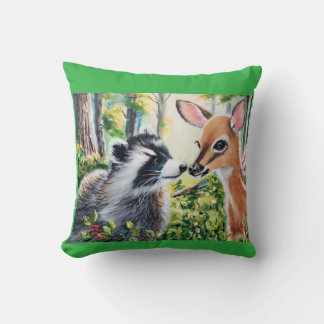 mapache, almohada de ciervo