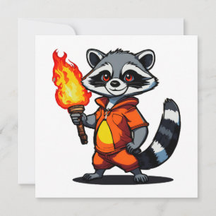 Mapache con antorcha