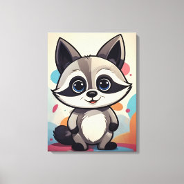 Mapache de dibujos animados lindo Arte Kawaii