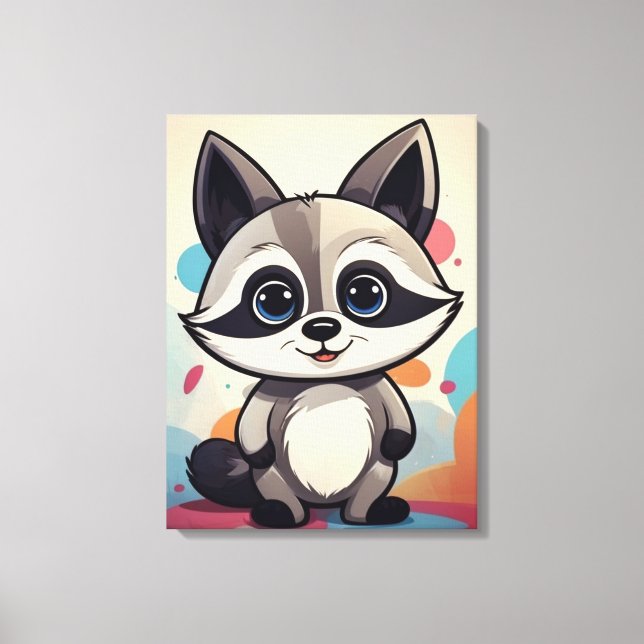 Mapache de dibujos animados lindo Arte Kawaii (Anverso)