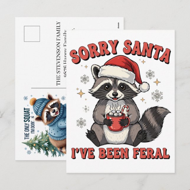 Mapache de Navidad de invierno personalizado perso (Anverso / Reverso)