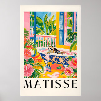 Mapache en Bañera Arte Impreso Tropical Maximalist